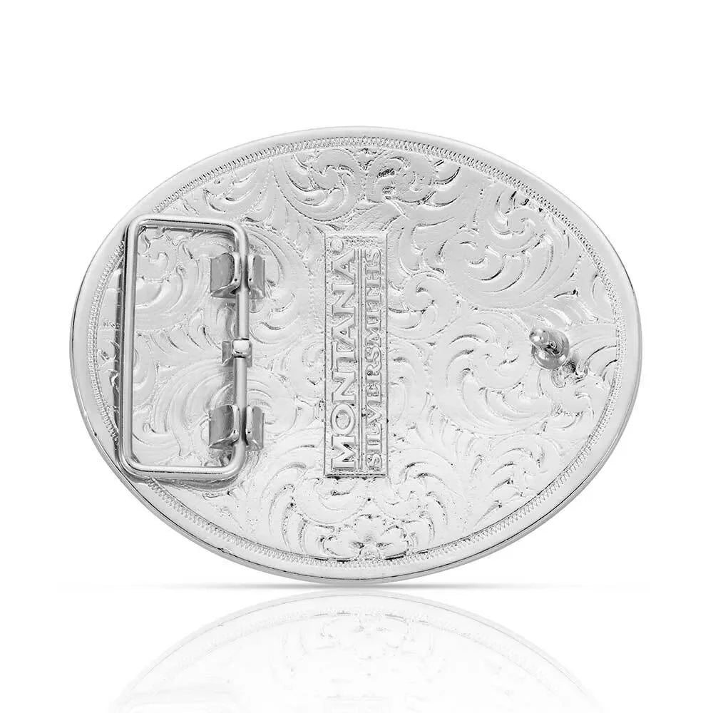 Men's Montana Silversmiths Two Tone Rope and BArbed Wire Classic Impressions Christian Cowboy Attitude Buckle A543