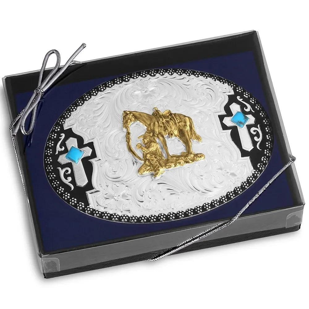 Men's Montana Silversmiths Undeniable Faith Buckle with Praying Cowboy 58610-456