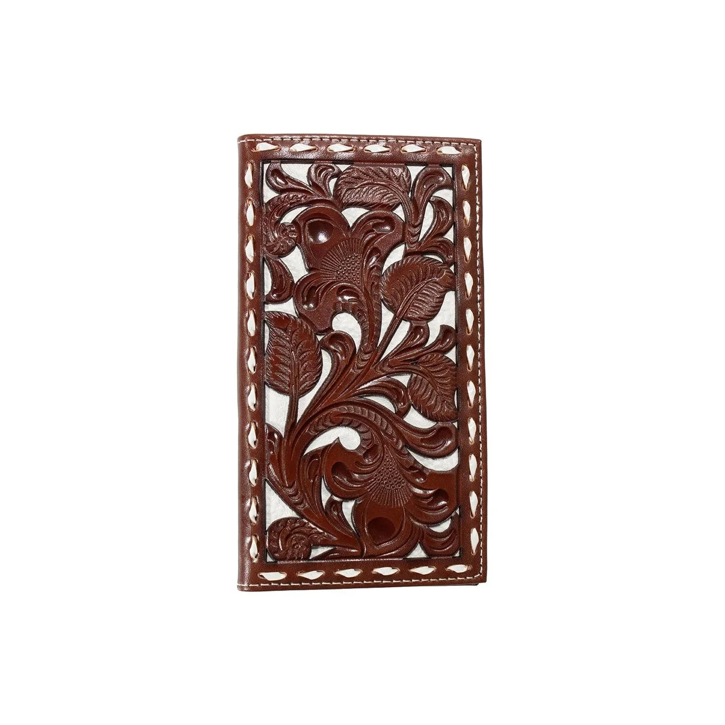 Men's Nocona Leather Bifold Wallet with Cream Underlay N5410108 - Crazy House Western Wear