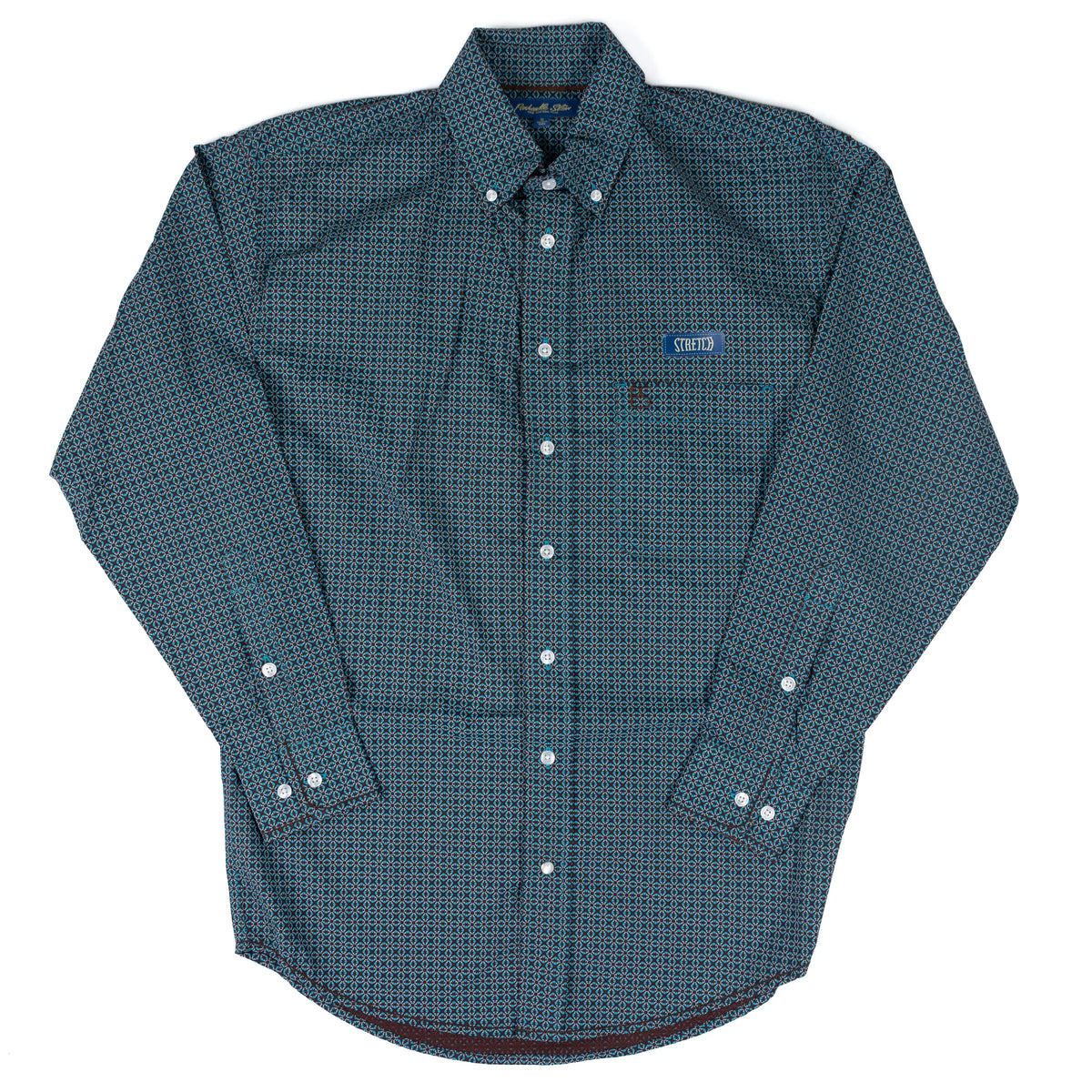 Men's Panhandle Slim Long Sleeve Button Down Peacock Printed Shirt RMB2S07592