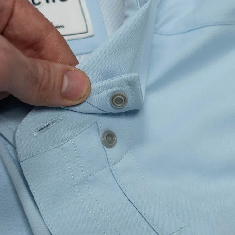 Men's Poncho "Blue Steel" Short Sleeve Button Up Shirt