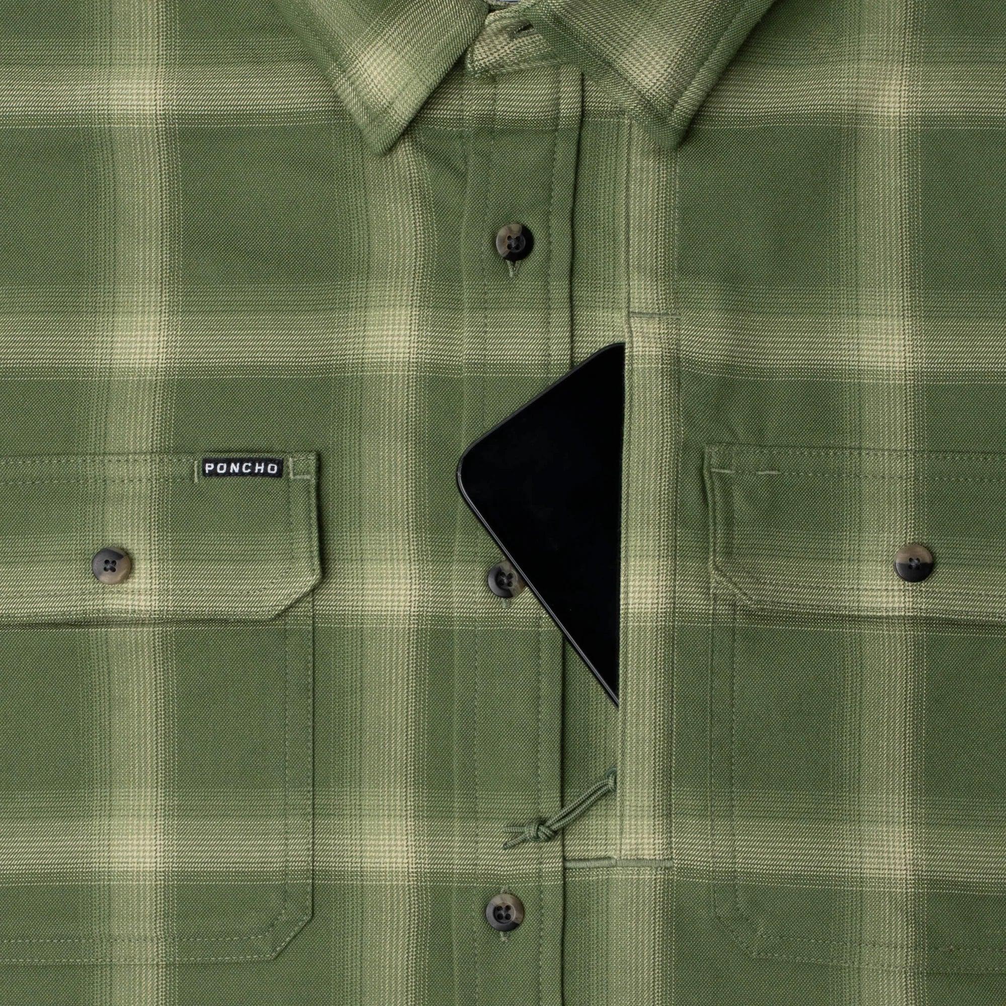 Men's Poncho Green "The Grand Junction" Long Sleeve Button Up Shirt