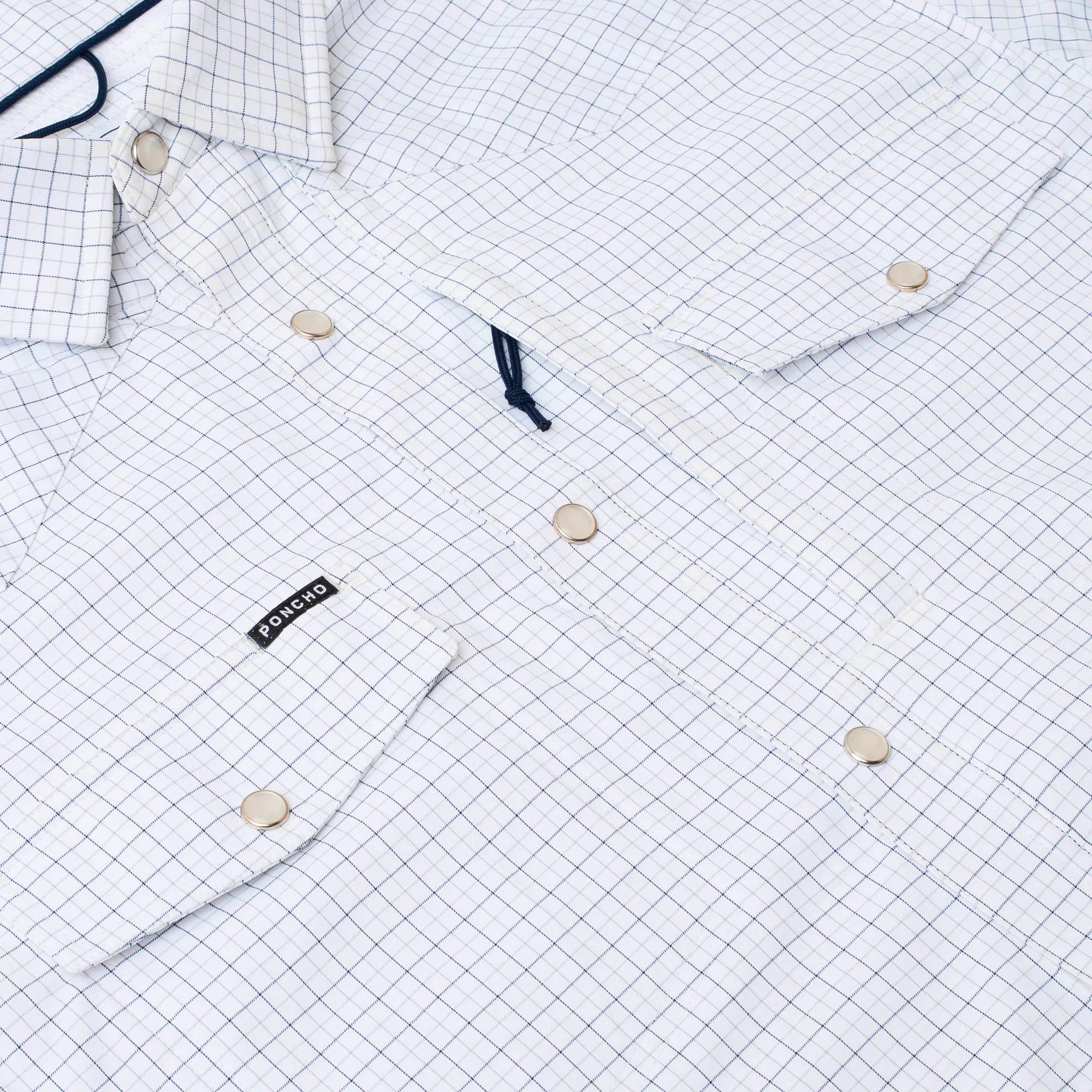 Men's Poncho Short Sleeve "The Auctioneer" White Snap Shirt