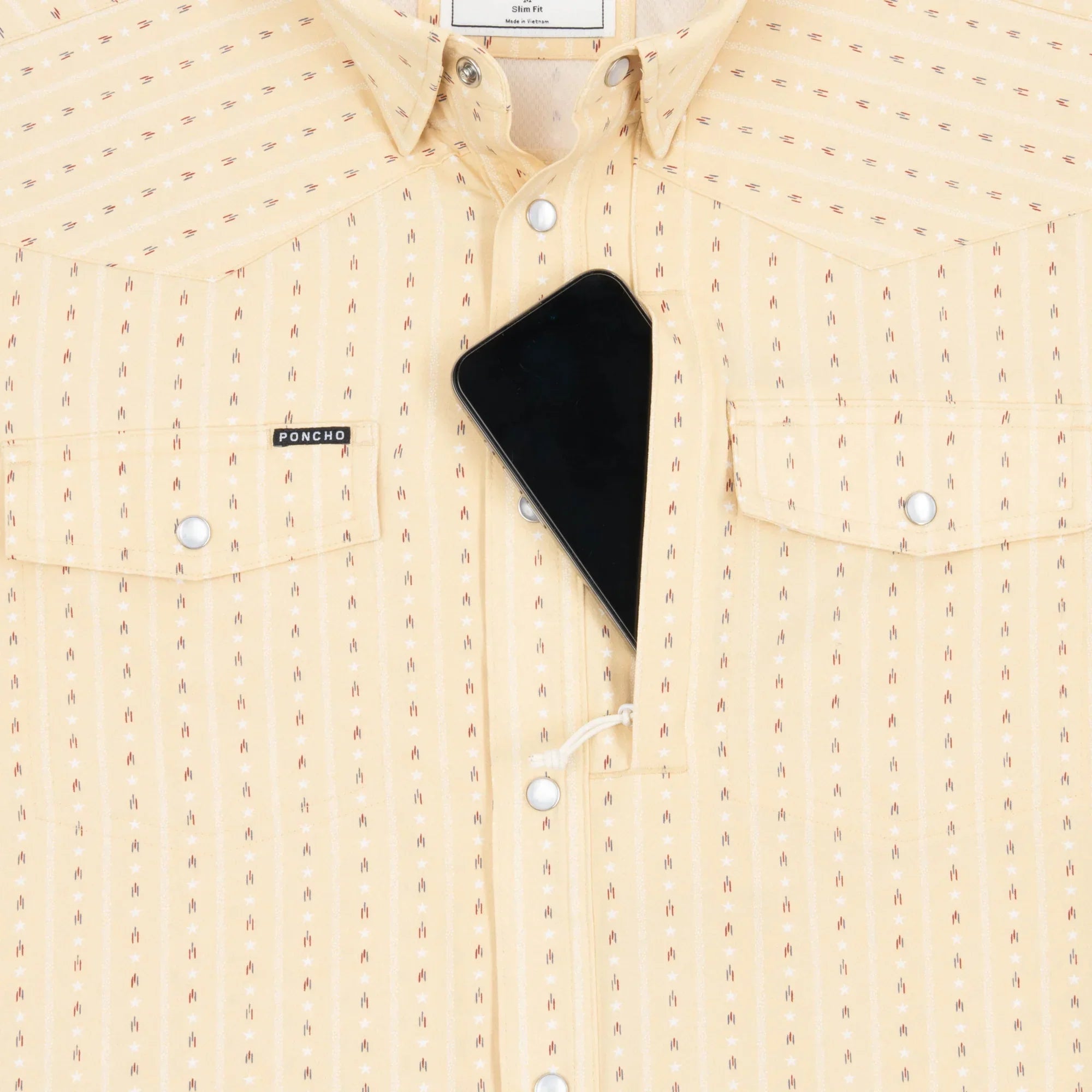 Men's Poncho Short Sleeve "The Liberty Bell" Snap Shirt