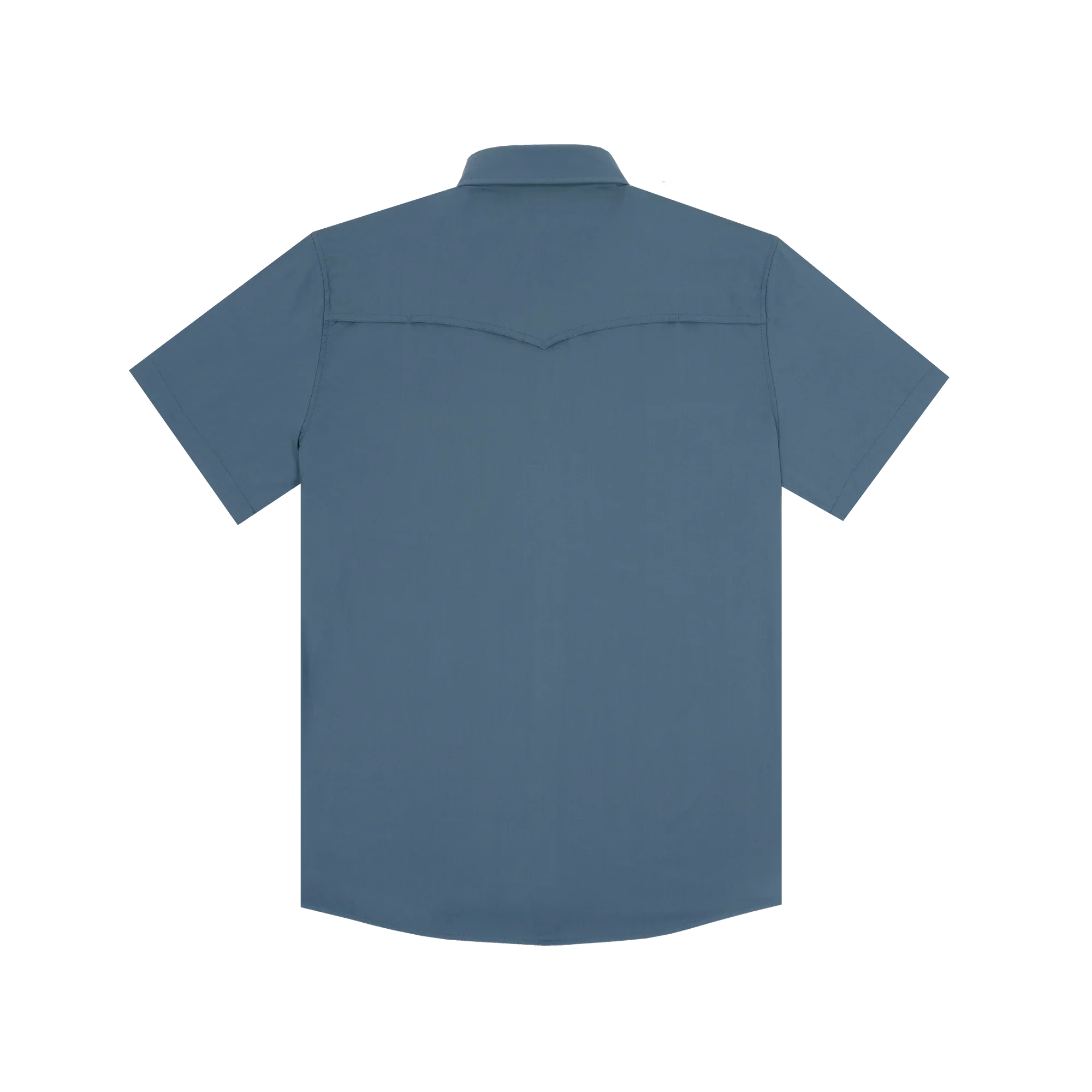 Men's Poncho Slate Blue The Dogtooth Shorto Sleeve Snap Shirt