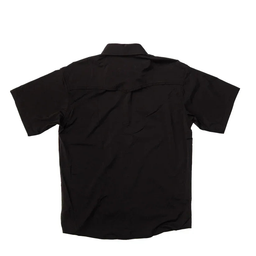 Men's Poncho Slim Fit Black Pearl Snap Shirt Bandera-Blk - Crazy House Western Wear