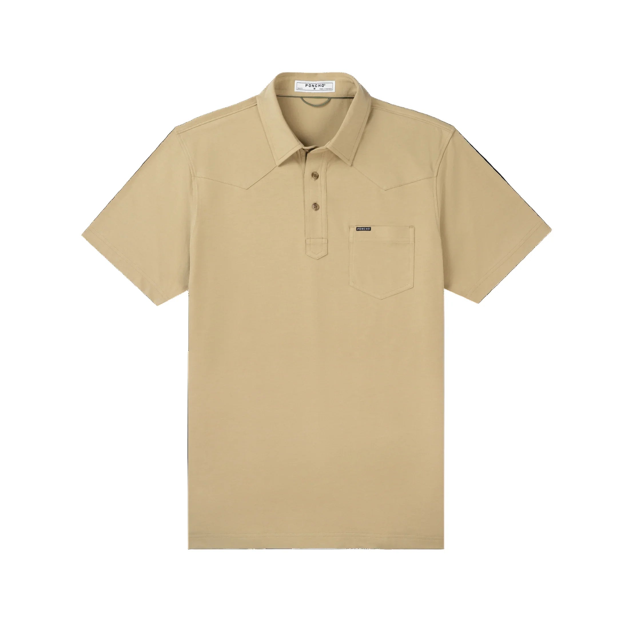 Men's Poncho "The 410" Khaki Short Sleeve Polo