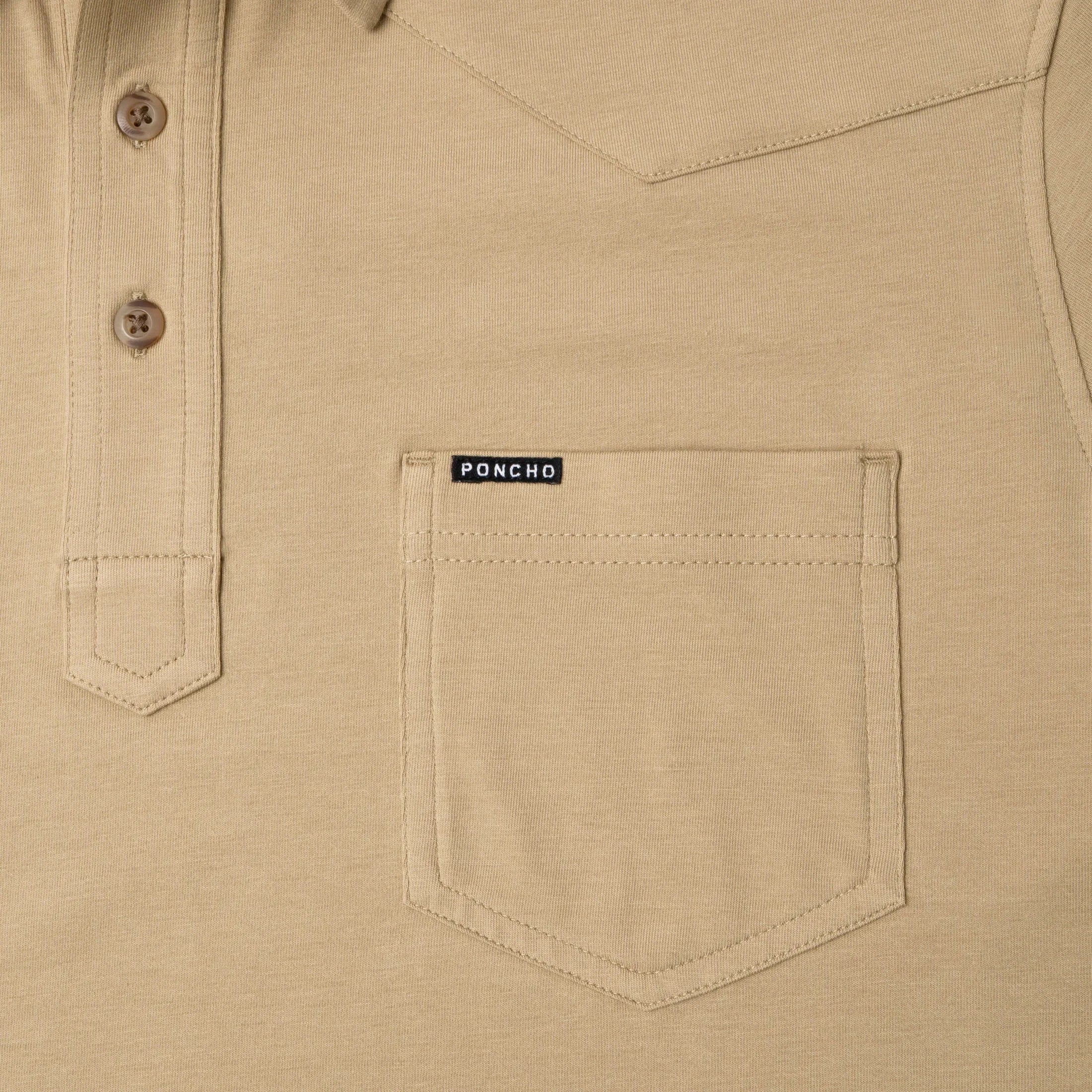 Men's Poncho "The 410" Khaki Short Sleeve Polo