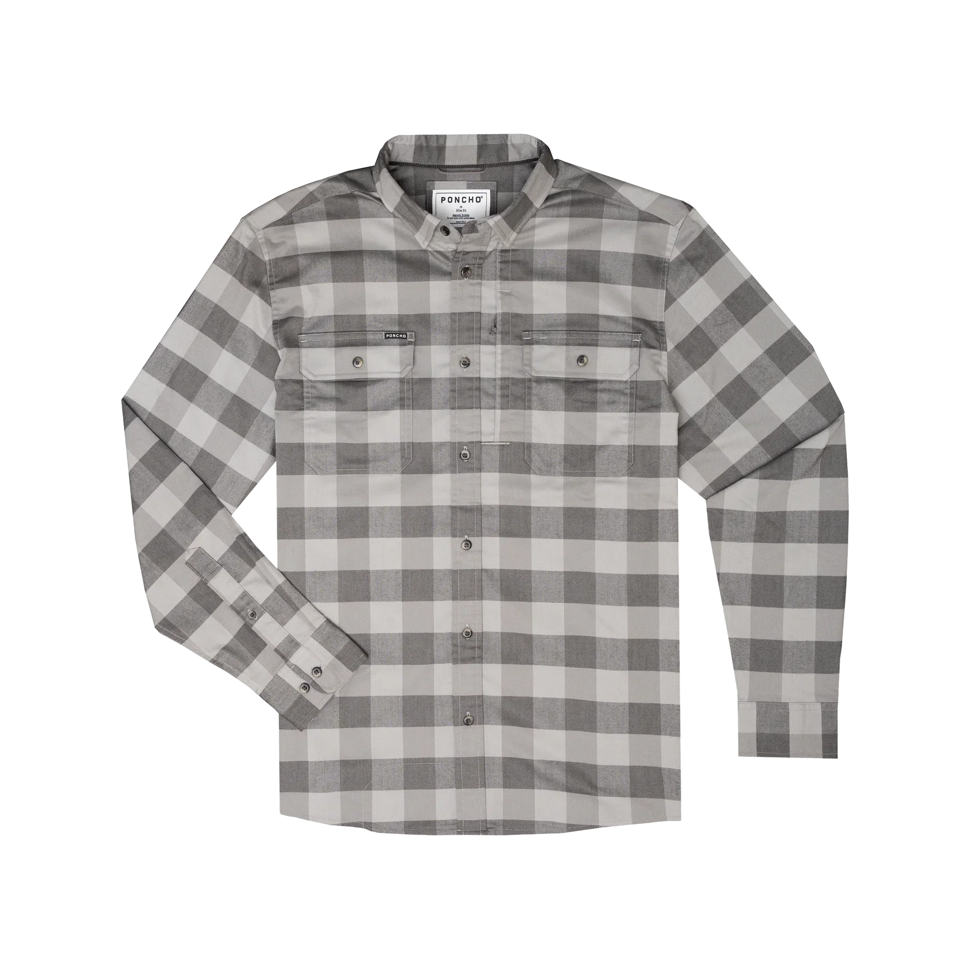 Men's Poncho The Cape Buffalo Plaid Long Sleeve Shirt