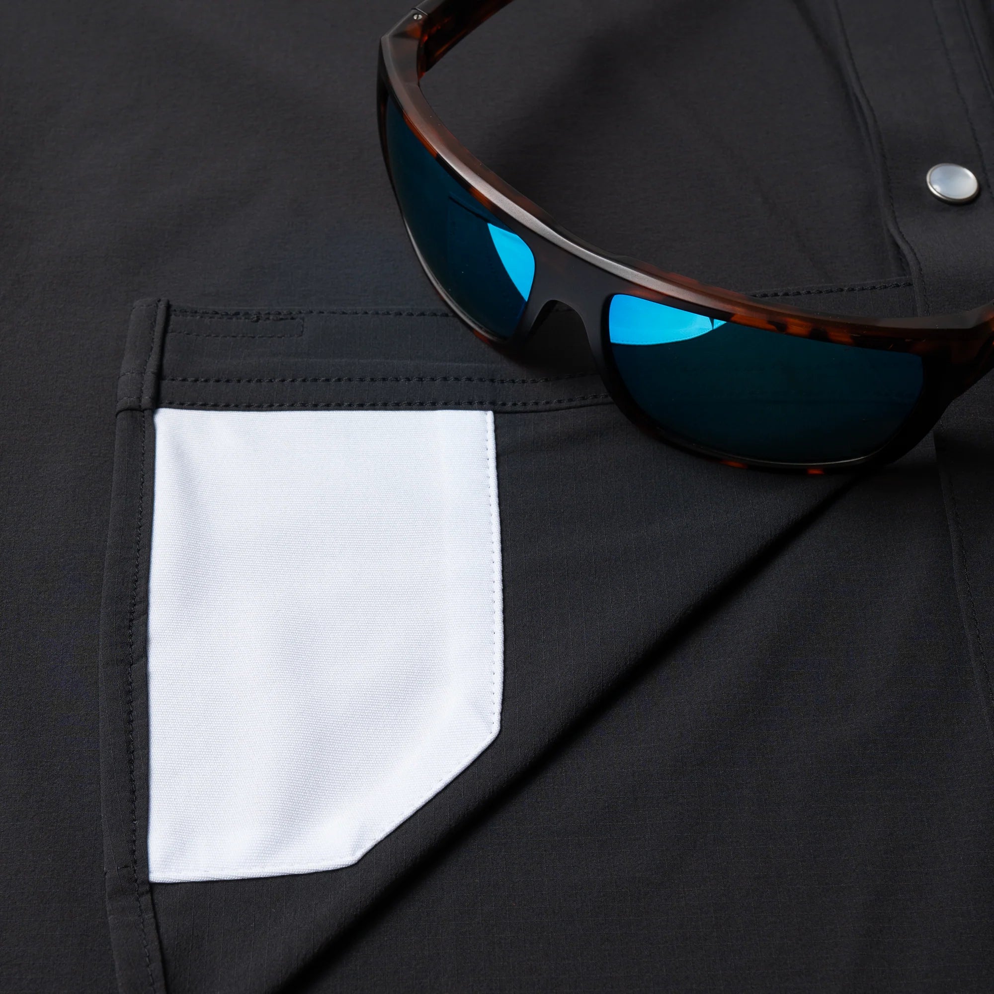 Men's Poncho The Charro Long Sleeve Black Snap Shirt