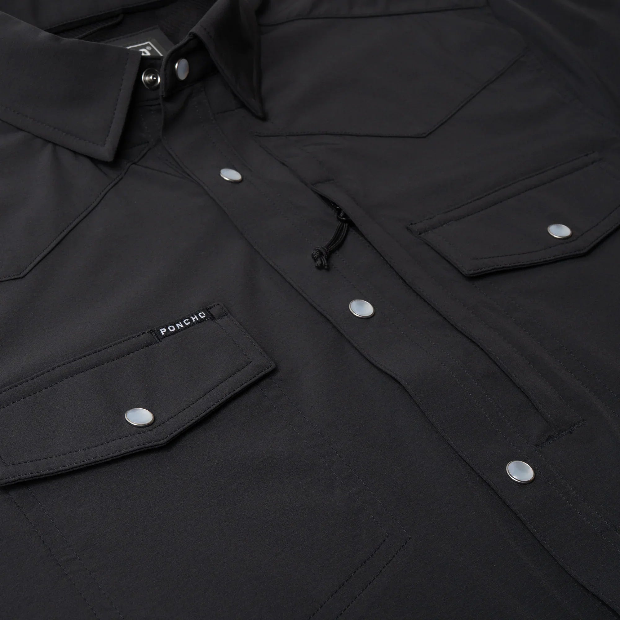 Men's Poncho The Charro Long Sleeve Black Snap Shirt