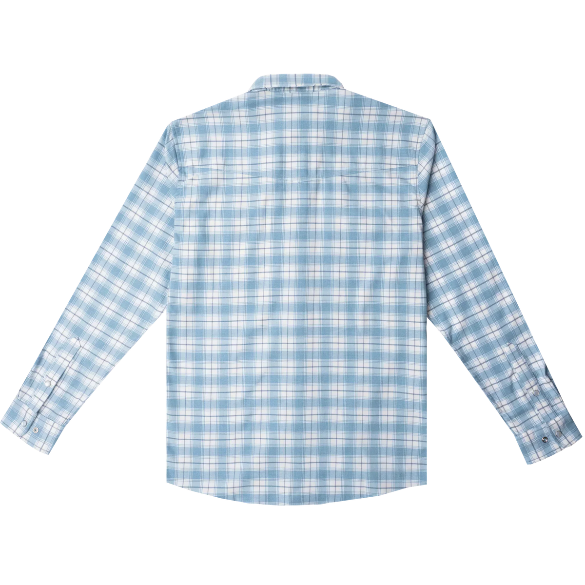 Men's Poncho The Cody Long Sleeve Blue Plaid Snap Shirt