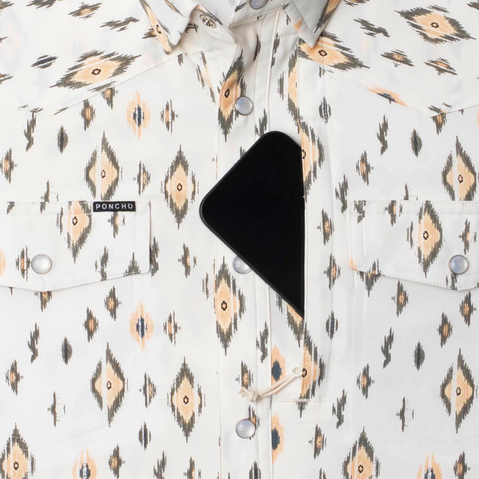 Men's Poncho "The Diamond Back" Short Sleeve Button Up