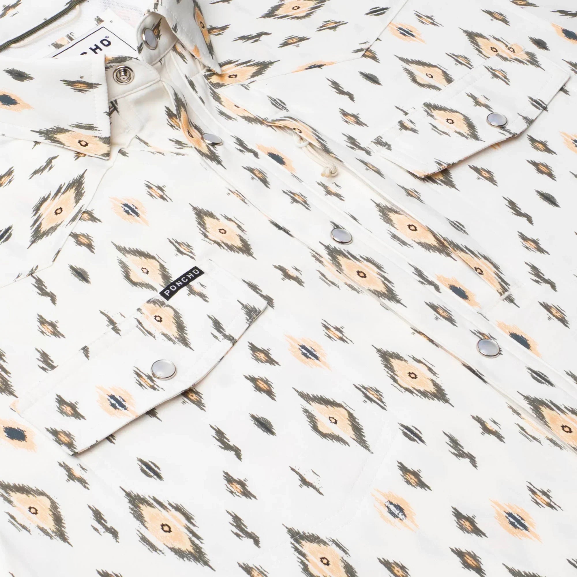 Men's Poncho "The Diamond Back" Short Sleeve Button Up