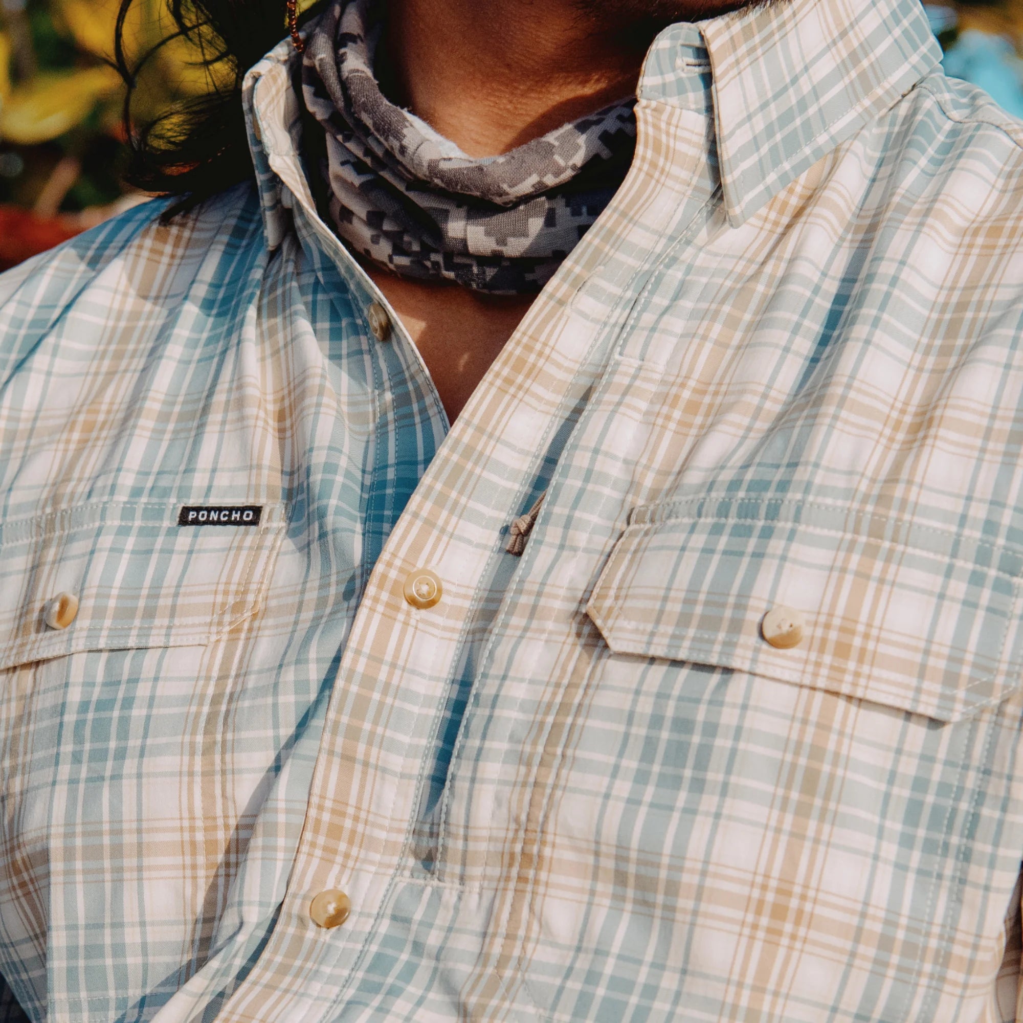 Men's Poncho "The Double Haul" Short Sleeve Button Up Shirt