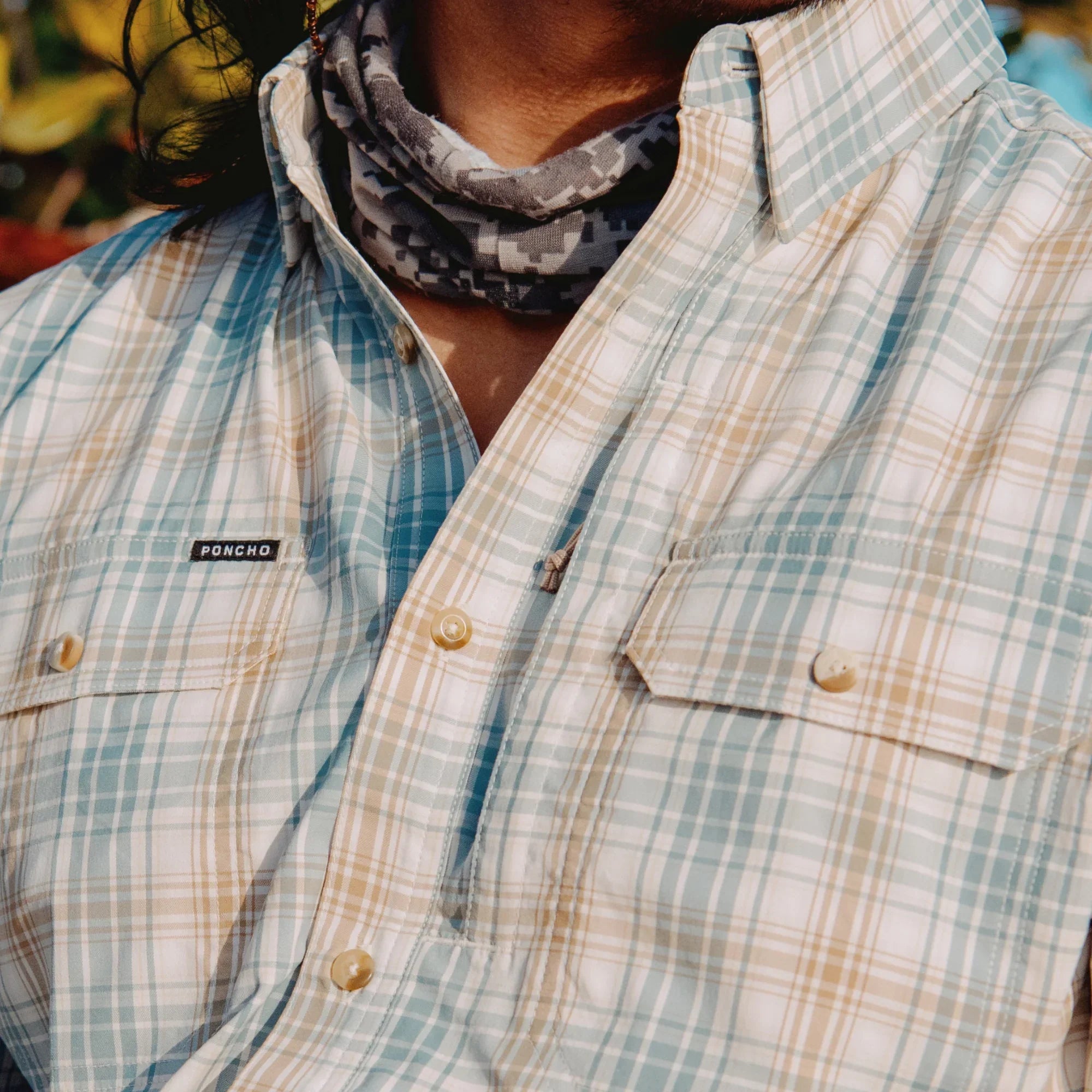 Men's Poncho "The Double Haul" Short Sleeve Button Up Shirt