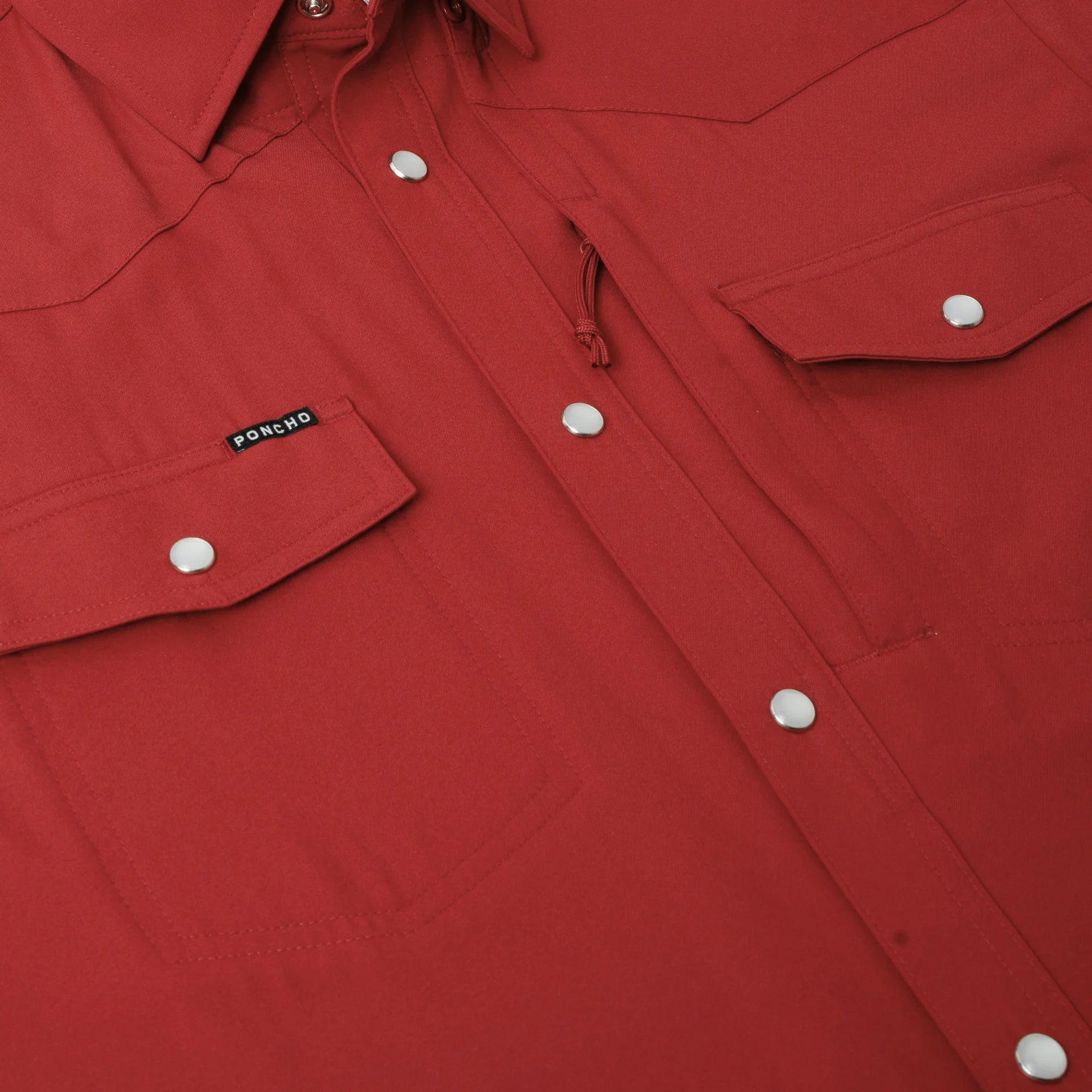 Men's Poncho "The Norman" Red Snap Up Short Sleeve Shirt