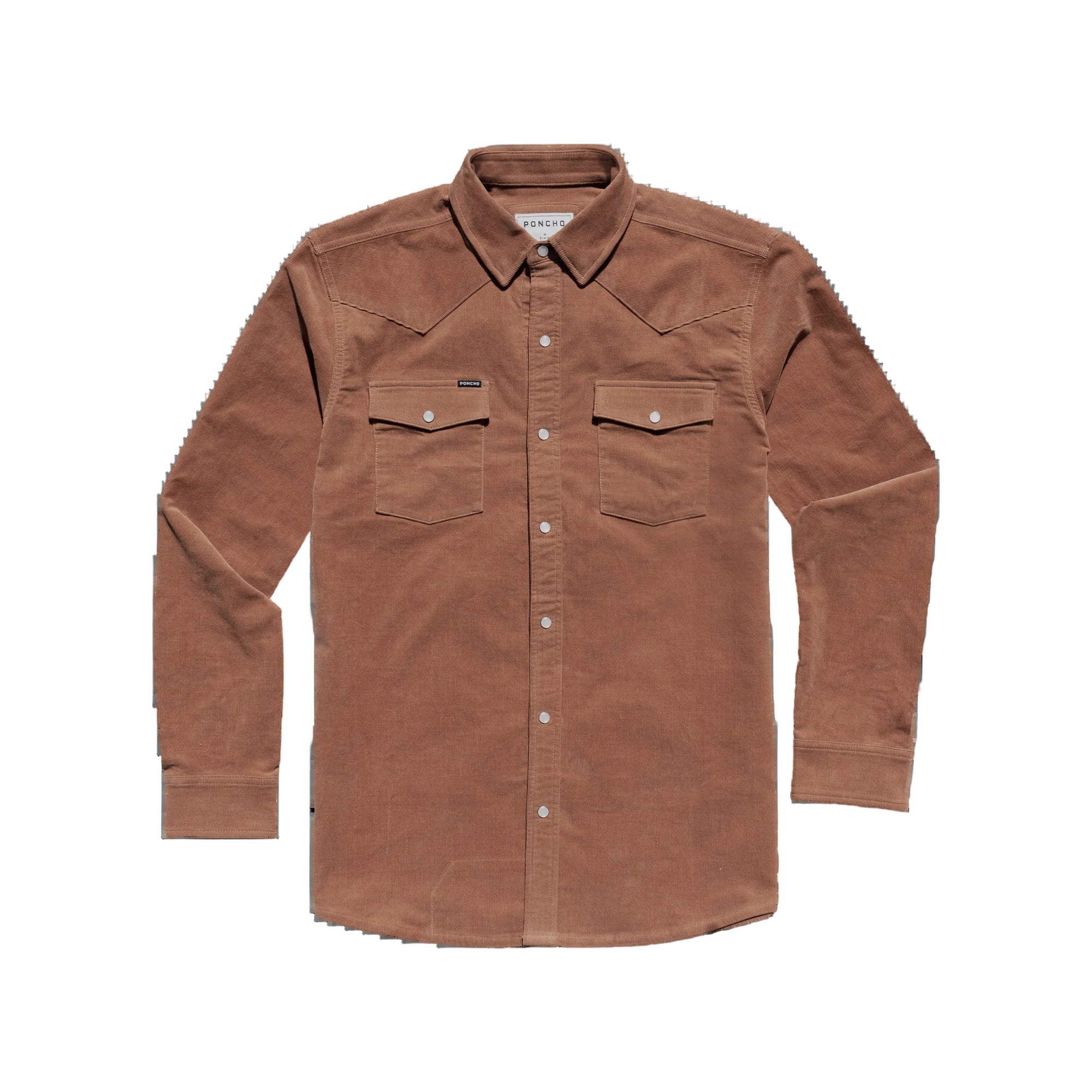 Men's Poncho "The Red Bud" Long Sleeve Snap Shirt