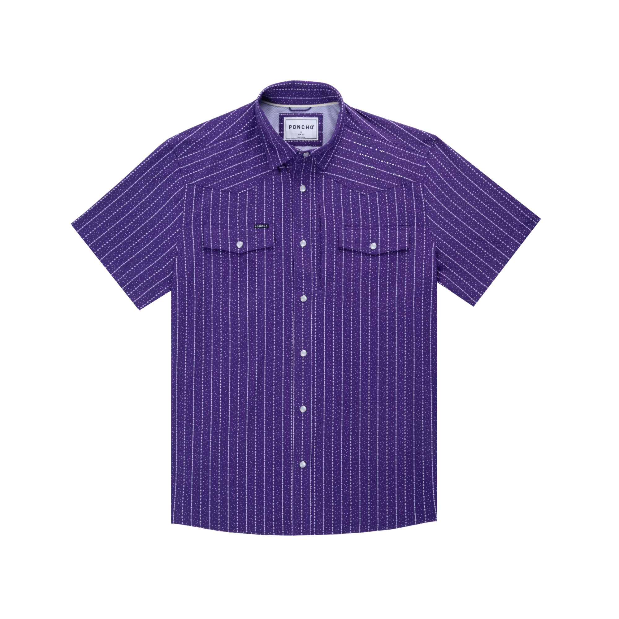 Men's Poncho "The Stockyard" Short Sleeve Pearl Snap Shirt