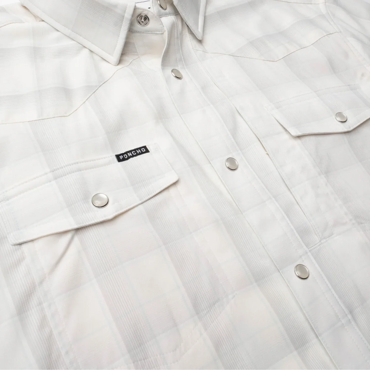 Men's Poncho The Whitefish White Plaid Short Sleeve Shirt