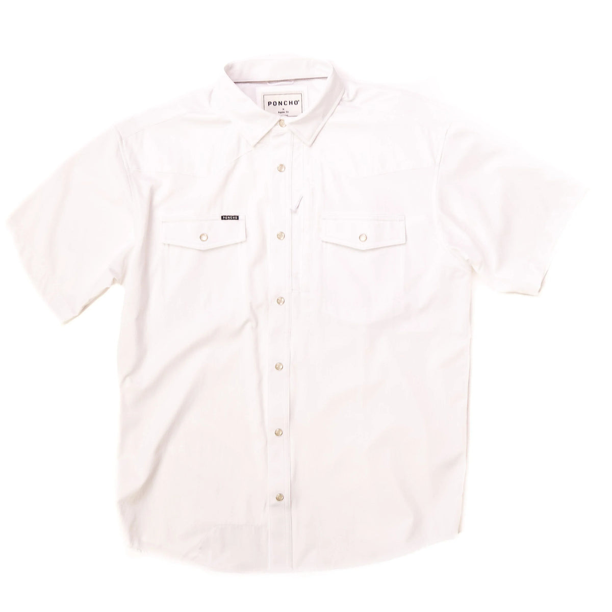 Men's Poncho White Pearl Snap Shirt Delrio-Wht - Crazy House Western Wear