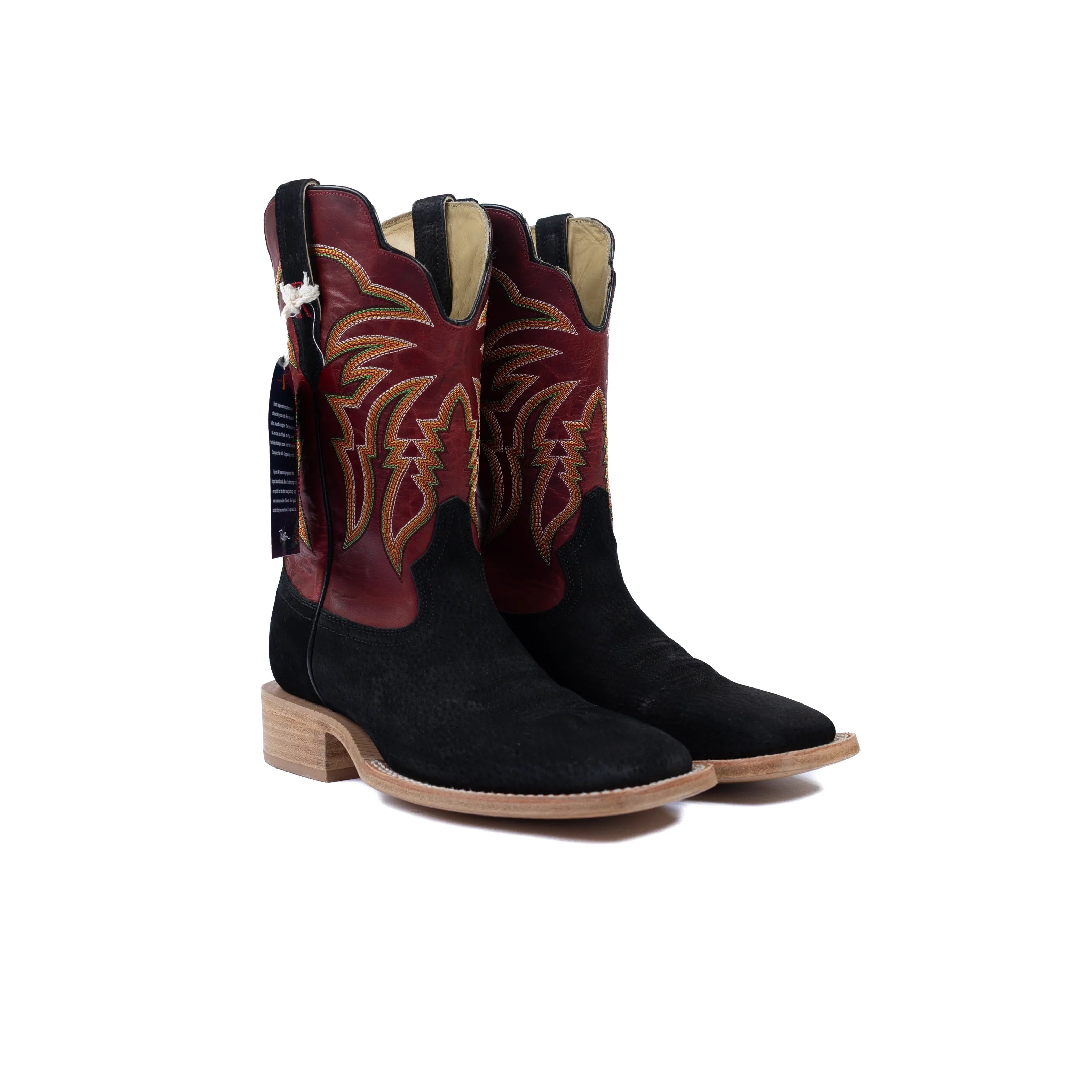 Men's R. Watson Boar Wide Square with 11″ Barn Red Cowhide Top RW8600-2