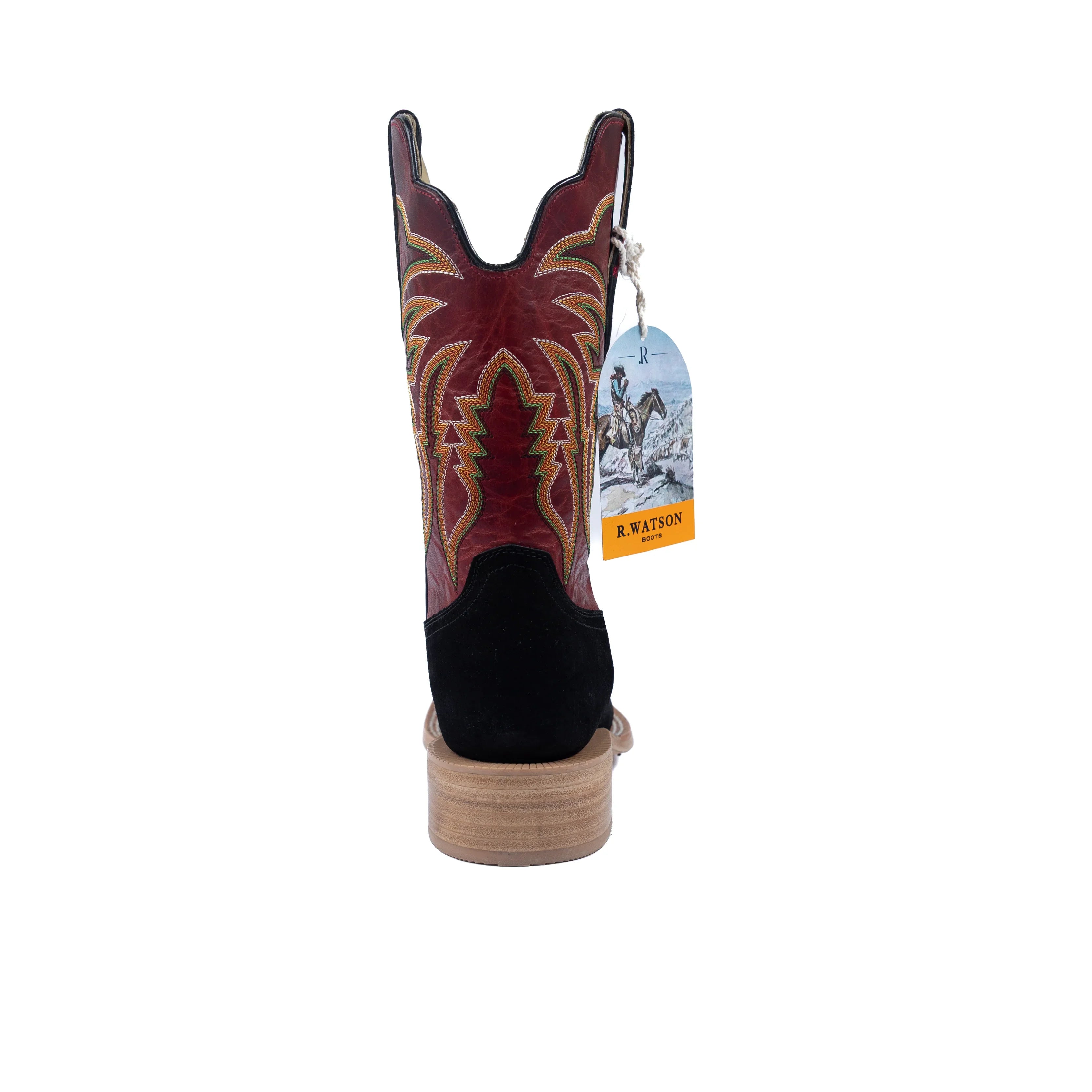 Men's R. Watson Boar Wide Square with 11″ Barn Red Cowhide Top RW8600-2