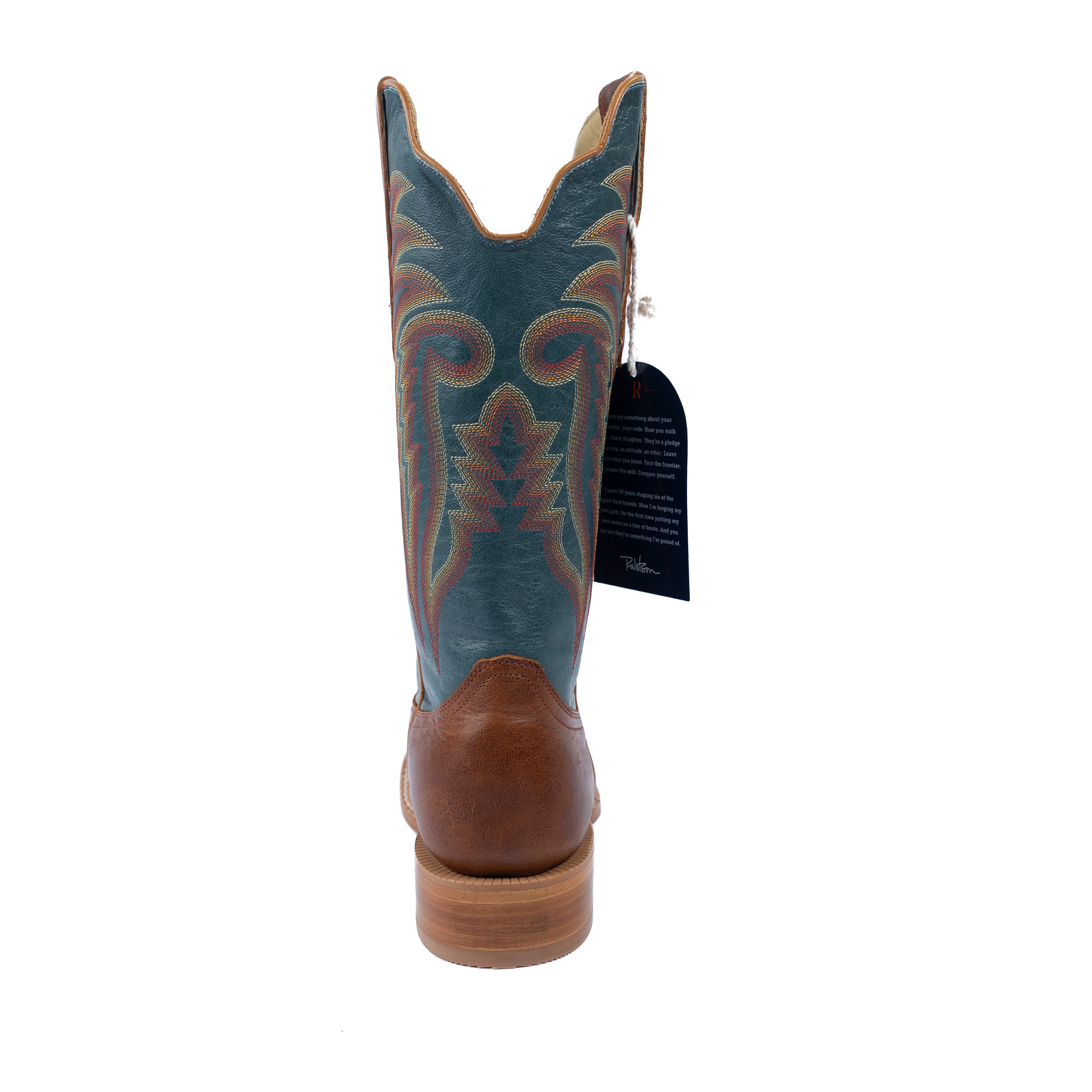 Men's R. Watson Palomino Tan Cowhide Boots with 13″ Baby Blue Goat Top RW8005-2