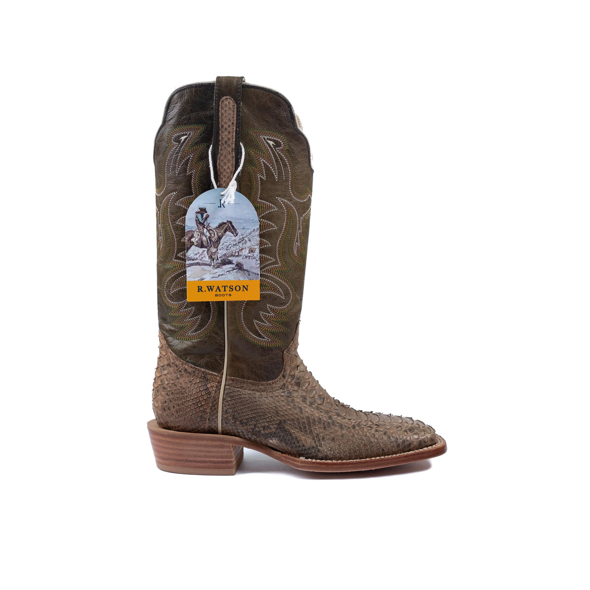 Men's R. Watson Python Wide Square with 13″ Carbon Damiana Cowhide Top RW7911-2