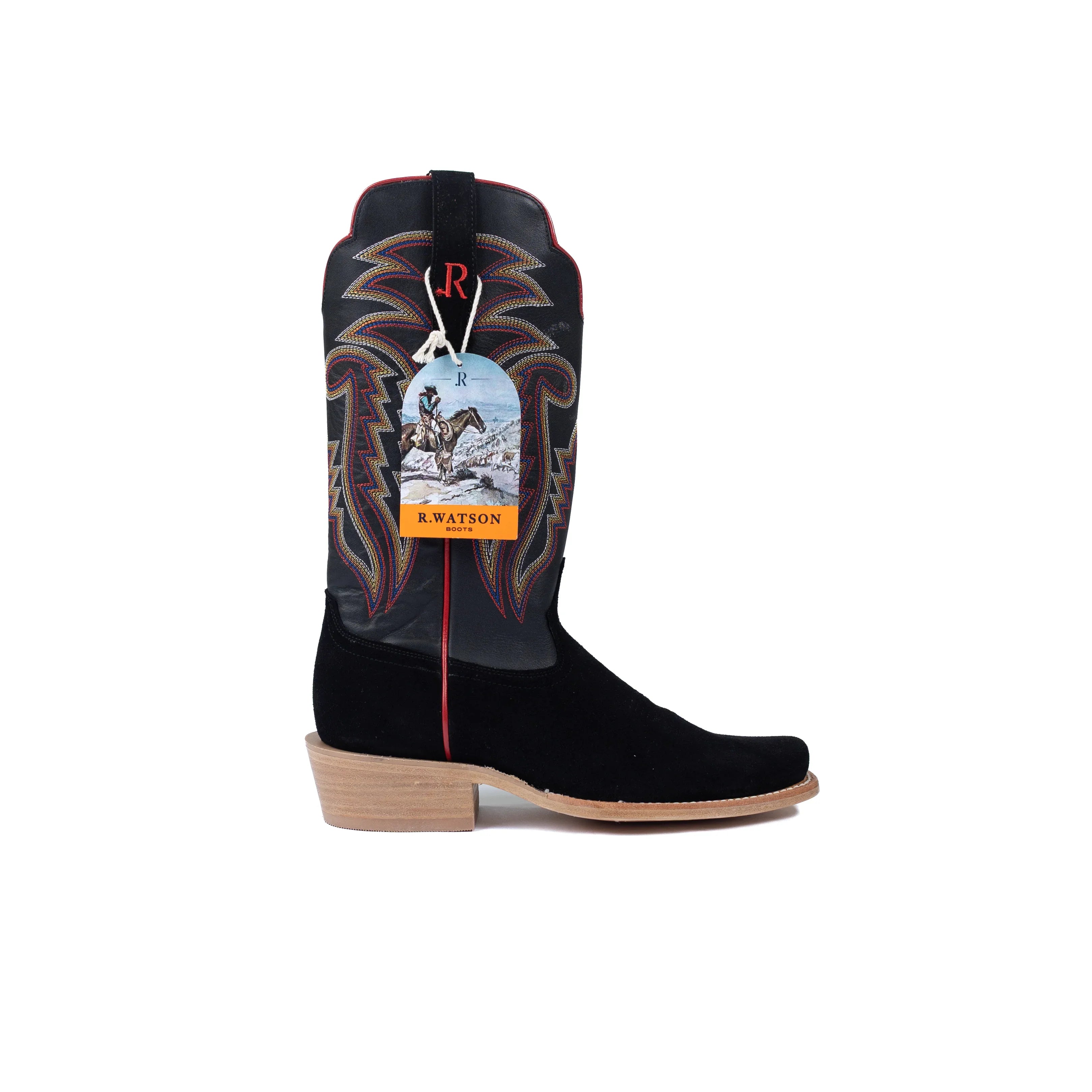 Men's R. Watson Roughout Narrow Square with 13″ Black Cowhide Top RW8208-1