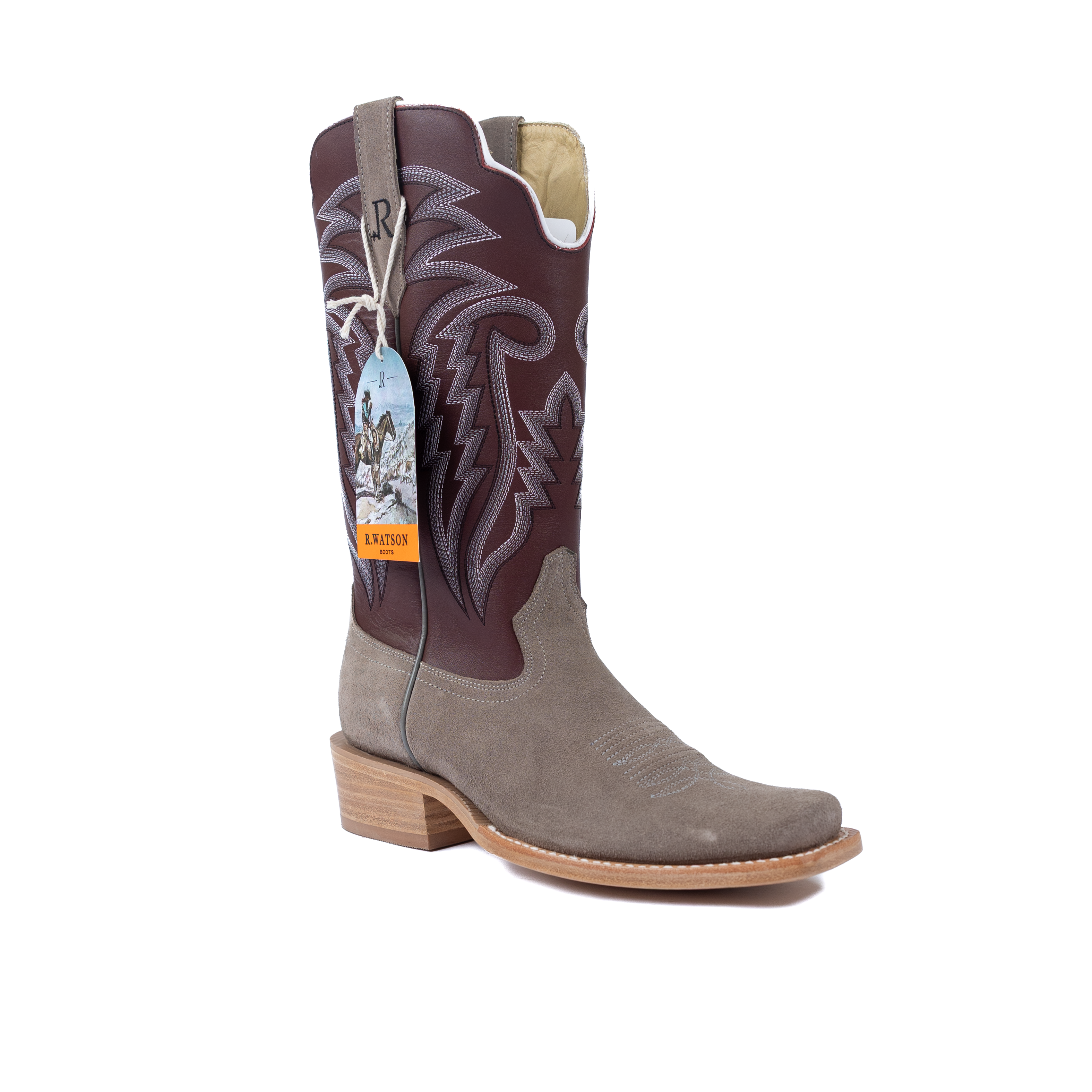 Men's R. Watson Roughout Grey Narrow Toe Boots RW8212-1 – Crazy