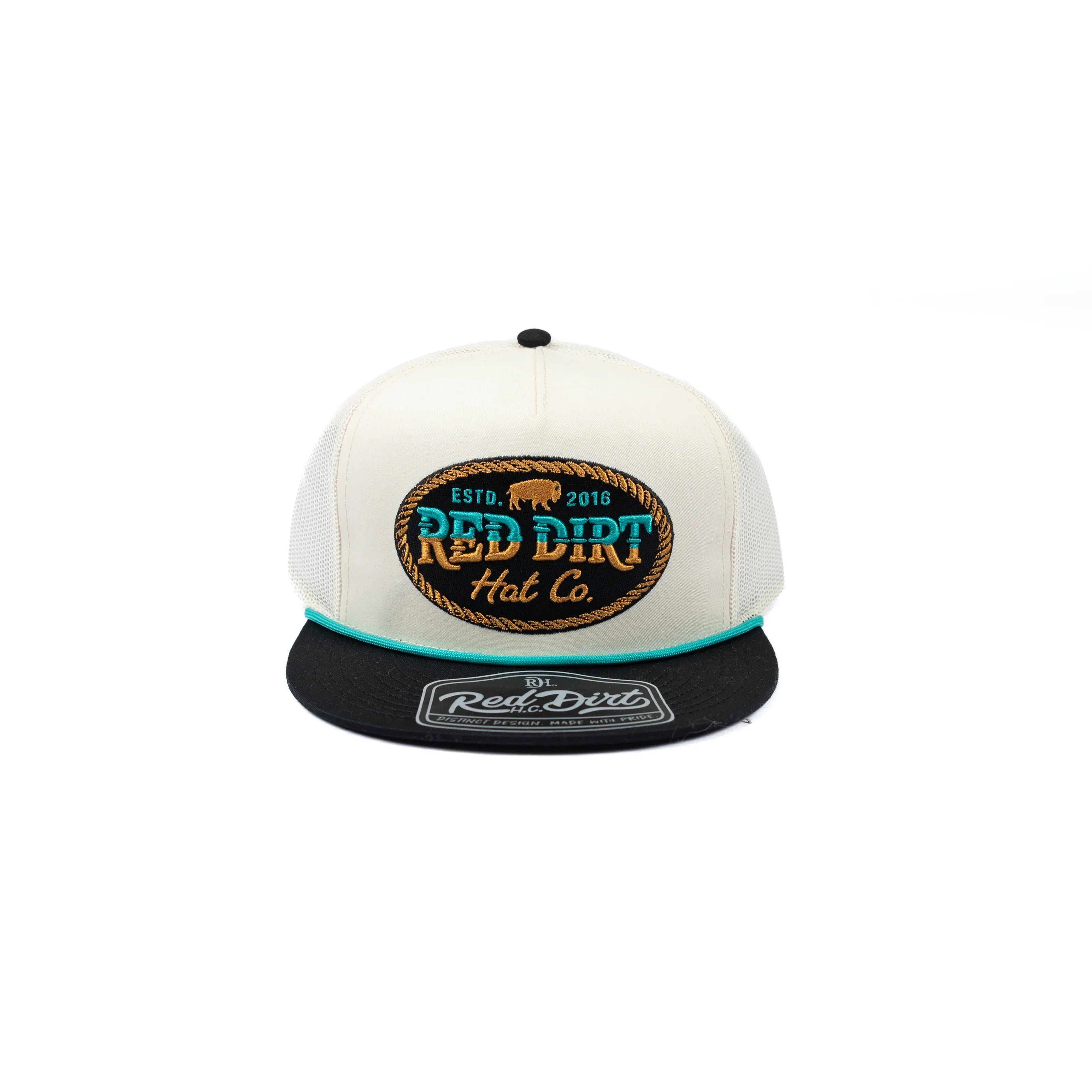 Men's Red Dirt Hat Co Buffalo Buckle Stone and Black Mesh Cap RDHC-556