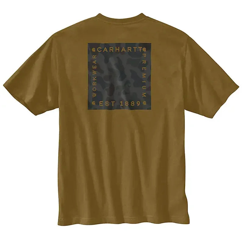 Men's Relaxed Fit Short Sleeve Camo Graphic T-shirt - Golden Grass Heathher 106895-B98 - Crazy House Western Wear