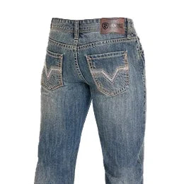 Men's Rock and Roll Denim Double Barrel Medium Wash Bootcut Jeans BM0DD08004