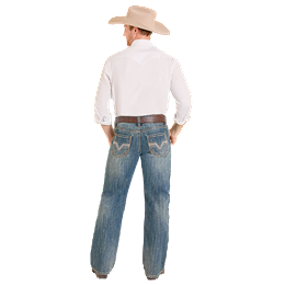 Men's Rock and Roll Denim Double Barrel Medium Wash Bootcut Jeans BM0DD08004