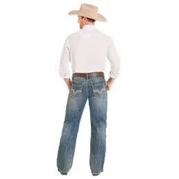 Men's Rock and Roll Denim Double Barrel Medium Wash Bootcut Jeans BM0DD08004