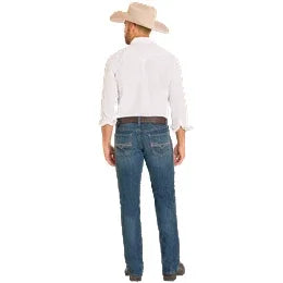Men's Rock and Roll Denim Flat Seam Embroidered Revolver BM1RD08024