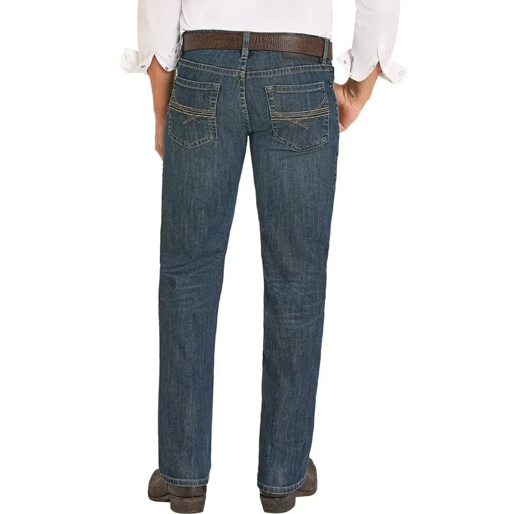 Men's Rock and Roll Denim Straight Boot Dark Vintage Jeans BM1RD08020
