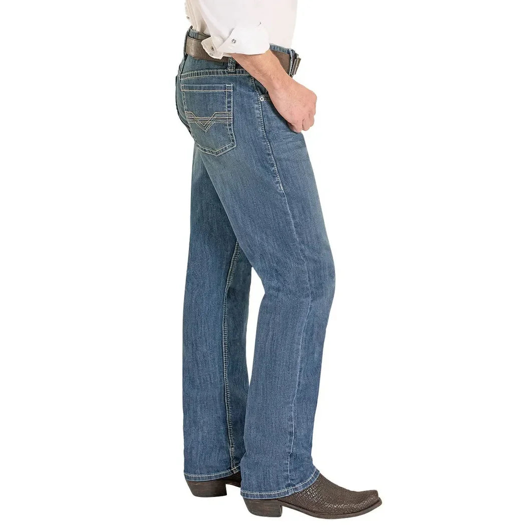 Men's Rock and Roll High Rise Regular Fit Classic Pocket Tapered Bootcut Jeans BMHPD08578