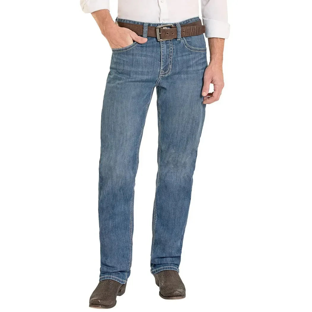 Men's Rock and Roll High Rise Regular Fit Classic Pocket Tapered Bootcut Jeans BMHPD08578