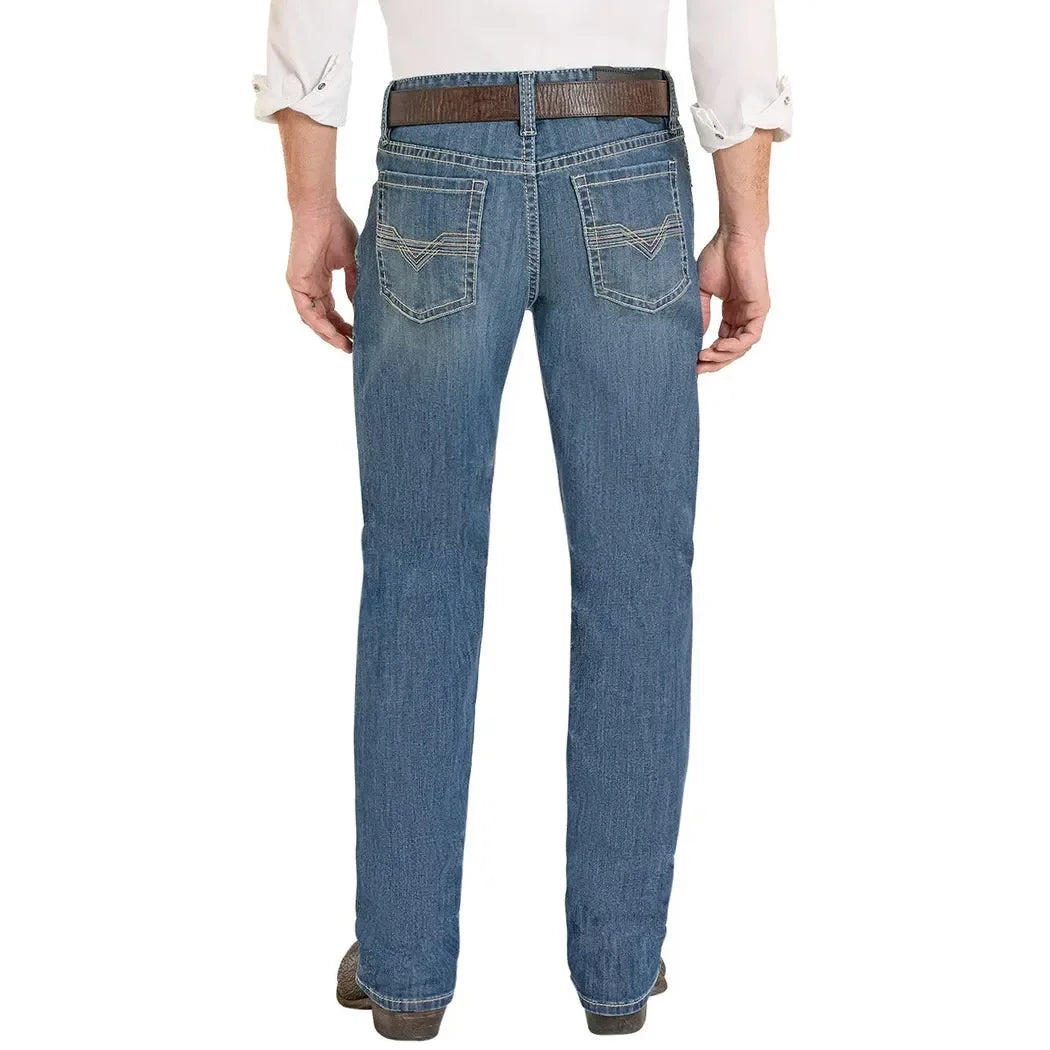 Men's Rock and Roll High Rise Regular Fit Classic Pocket Tapered Bootcut Jeans BMHPD08578