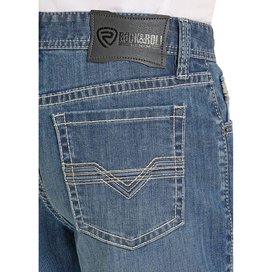 Men's Rock and Roll High Rise Regular Fit Classic Pocket Tapered Bootcut Jeans BMHPD08578