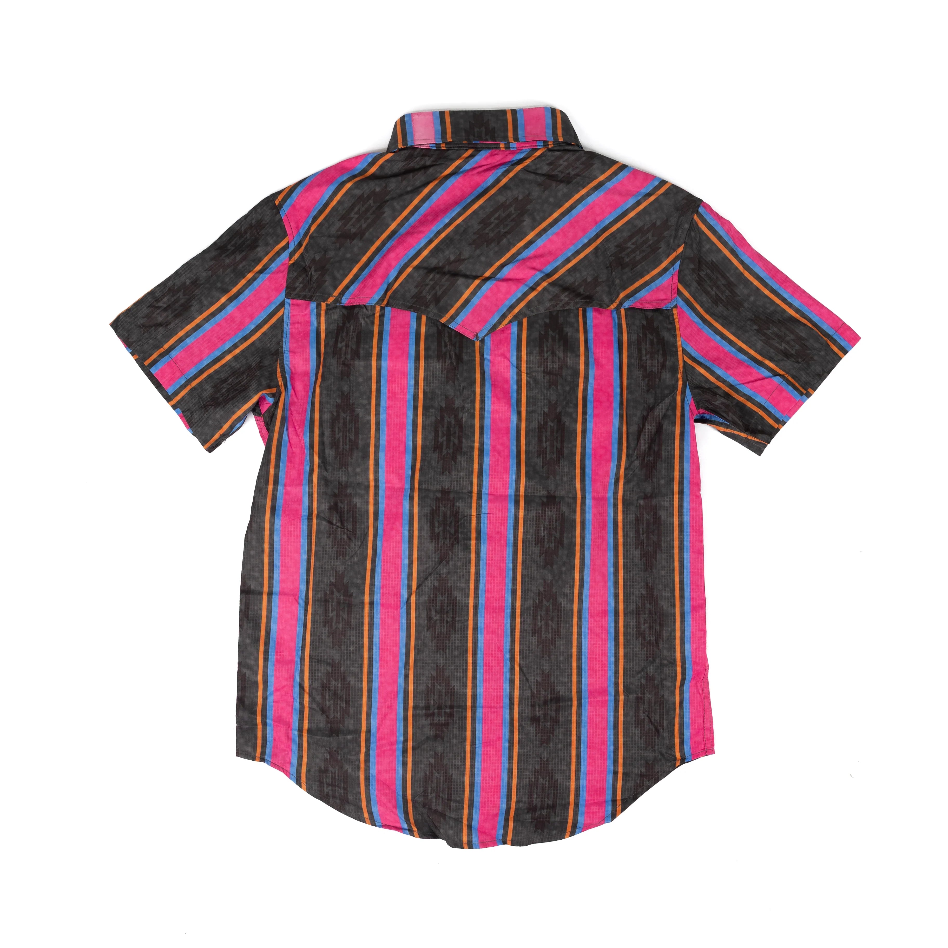 Men's Rock and Roll Short Sleeve Tek Aztec Striped Shirt BMN3S08684
