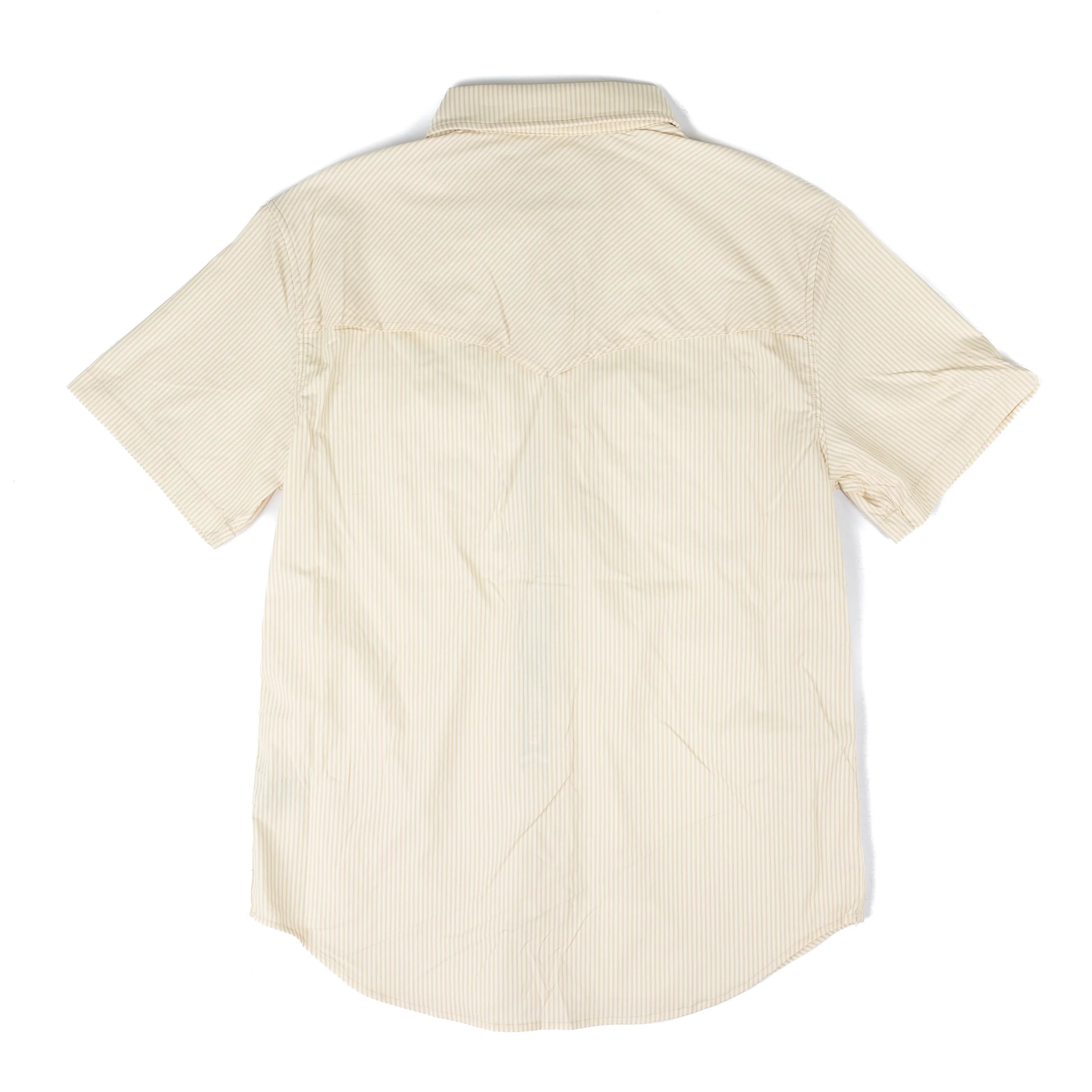 Men's Rock and Roll Short Sleeve Tek Tan Striped Shirt BMN3S08707