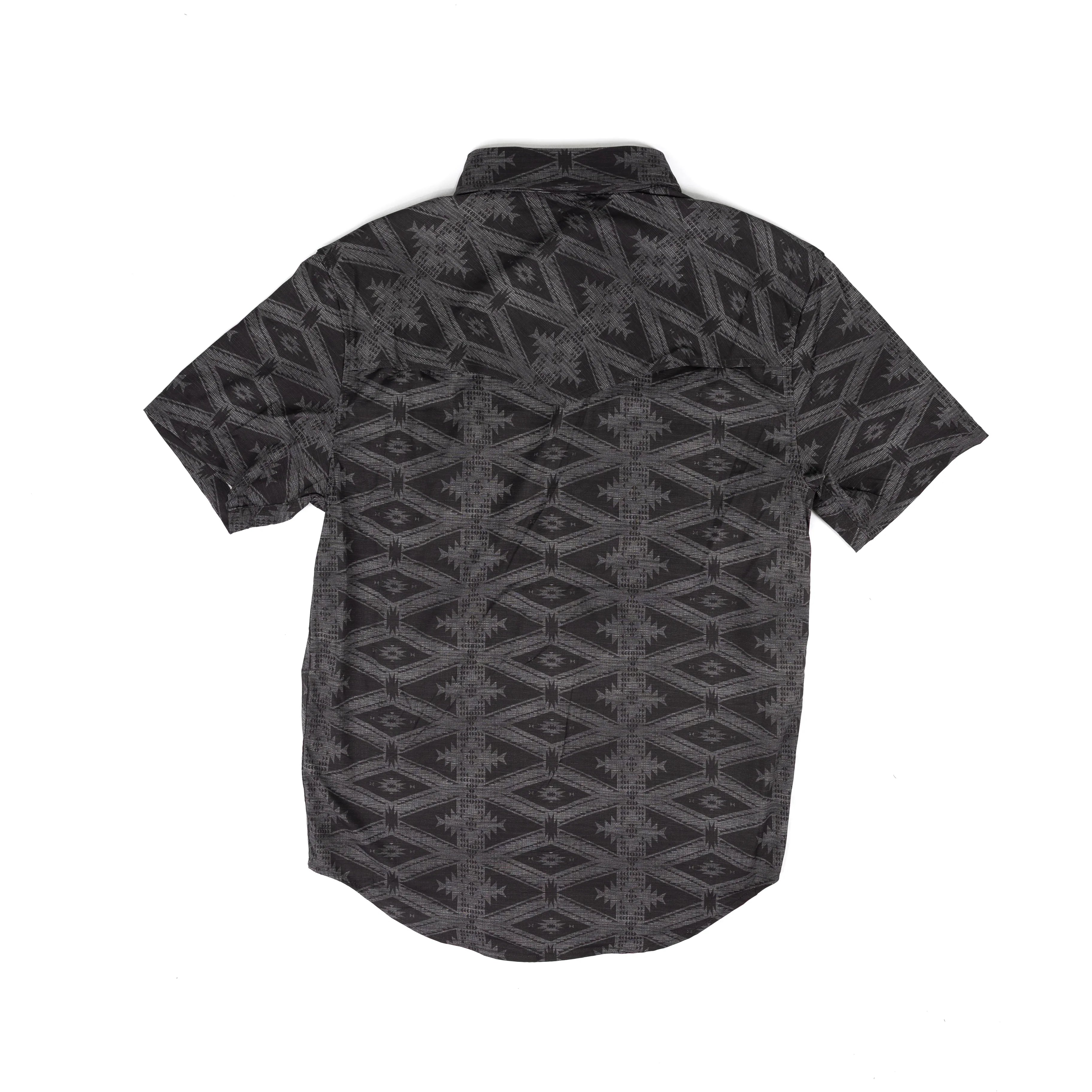 Men's Rock and Roll X Koe Black Aztec Modern Fit Tek Shirt BMN3S09636