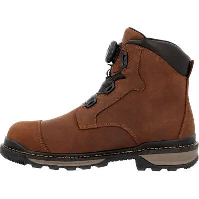 Men's Rocky Rams Horn Boa 6" Composite Toe Waterproof Work Boot RKK0390 - Crazy House Western Wear