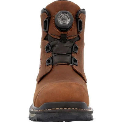 Men's Rocky Rams Horn Boa 6" Composite Toe Waterproof Work Boot RKK0390 - Crazy House Western Wear