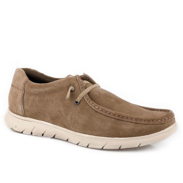 Men's Roper Brown Cow Suede 2 Eyelet Mock Toe Casual Shoes 09-020-0992-3535