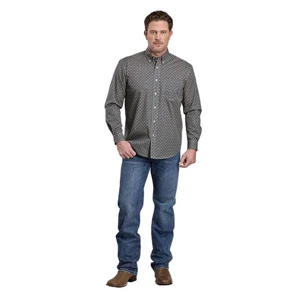 Men's Roper Long Sleeve Allover Amarillo Print Button Up Shirt 03-001-0326-1018