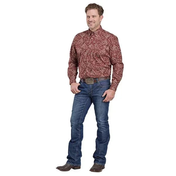 Men's Roper Long Sleeve Amarillo Allover Print Button Up Shirt 03-001-0326-6033